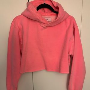 Aritzia TNA cropped pink hoodie